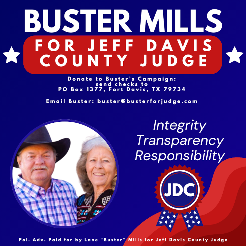 Buster Mills For Jeff Davis County Judge